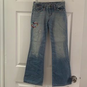 flare jean with embroidery